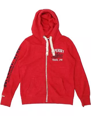 Buy SUPERDRY Mens Slim Graphic Zip Hoodie Sweater XL Red Flecked Cotton AH18 • 17.95£