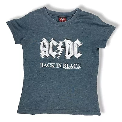 Buy AC/DC Back In Black Youth Tee T-Shirt (No Size) By Blue Collar Girl 2005 Gray • 7.06£