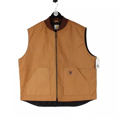 Buy CARHARTT Gilet Jacket Reworked Vintage Lightweight Vest Tan Mens | Size XL • 54.99£