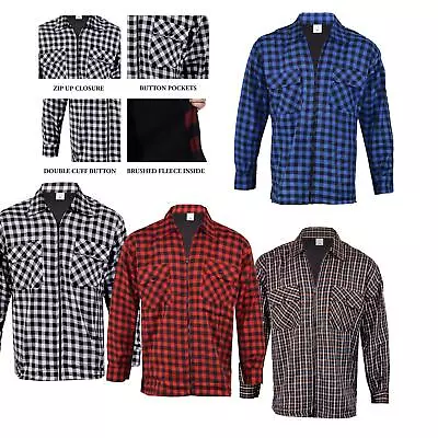 Buy  Men's Lumberjack Padded Shirts Warm Flannel Fleece Lined Quilted Winter Jacket • 14.89£