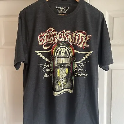 Buy Aerosmith T Shirt Let The Music Do The Talking Vgc M Grey Marl • 9.95£