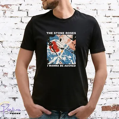 Buy Stone Roses T-Shirt, I WANNA BE ADORED, TOUR, IAN BROWN, Unisex/Ladies Fit • 14.99£