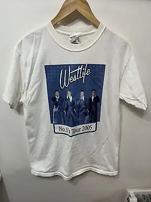 Buy Westlife No.1s Tour 2005 T-Shirt Size Medium White Photo Print • 18.99£