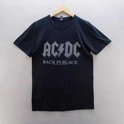 Buy ACDC T Shirt Small Black Spell Out Rock Graphic Print Gildan Short Sleeve • 7.91£