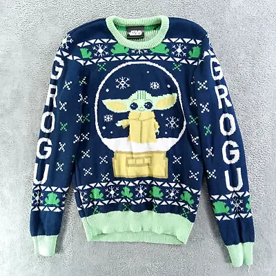 Buy Star Wars Ugly Christmas Sweater Women Sz Med Blue Grogu  • 29.32£