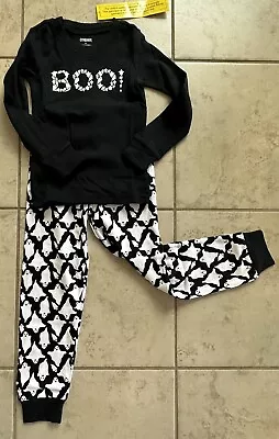 Buy Gymboree Boy Size 5 Boo Ghost Gymmies Pajamas NWT Black & White • 15.74£