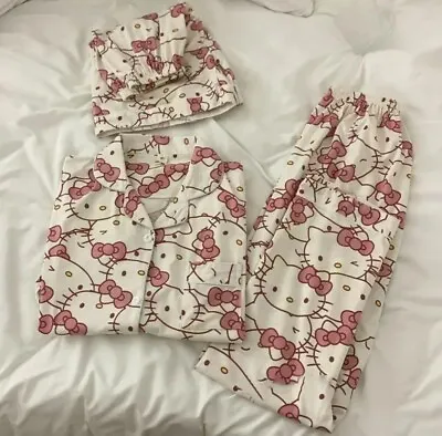 Buy Sanrio Hello Kitty Pajamas Set Loose Sleepwear Pajamas Sets Cute Pink • 13.19£