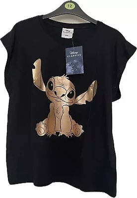 Buy SUMMER - Brand New Inc Tags Black Lilo & Stitch DISNEY Tank Style T-shirt SIZE M • 7.39£