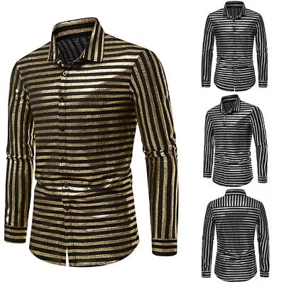 Buy Exude Confidence With This Striped Shirt Men's Formal Dress Shirt For Parties • 34.73£