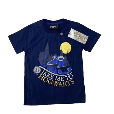 Buy BNWT Harry Potter Take Me To Hogwarts Warner Bros Studio Tour Blue T-Shirt Kids • 7.27£