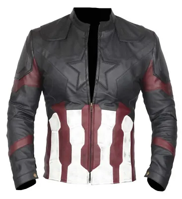 Buy Captain America Chris Evans Avengers Infinity War Men's Leather Jacket Costume • 99.95£