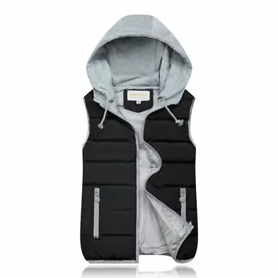 Buy Women Hooded Vest Zip Up Ladies Coat Padded Girls Jacket Body Warmer Waistcoat • 14.69£