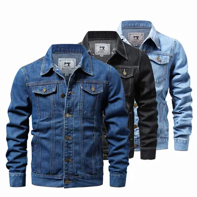 Buy Mens Denim Jackets Trucker Classic Vintage Workwear Western Stonewash Jean Coat • 26.39£