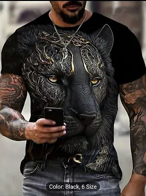 Buy Tiger Graphic 3D Double Sided Print T Shirt 2 XL 44-46 • 9.99£