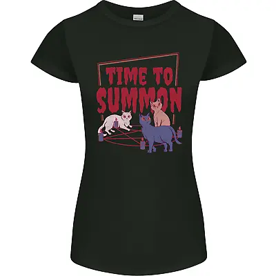 Buy Time To Summon Cats Lets Summon Demons Womens Petite Cut T-Shirt • 9.99£