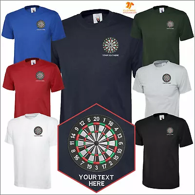 Buy Personalised Embroidered Mens DART BOARD Logo Gaming Fan Dartboard Lover T Shirt • 14.49£
