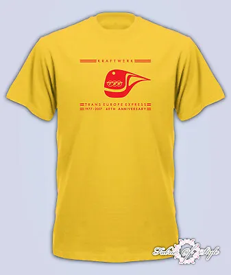 Buy 40th Anniversary KRAFTWERK TRANS EUROPE EXPRESS RETRO Mens T-Shirt Yellow Red • 10.95£