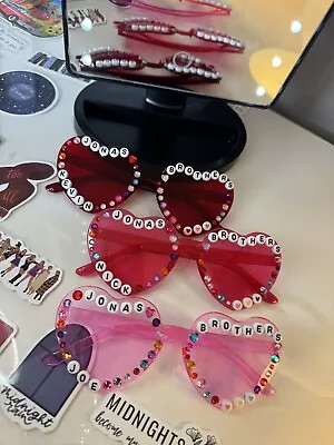 Buy Jonas Brothers Heart Glasses / Concert Tour Merch 5 Albums 1 Night • 15£