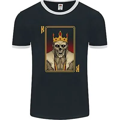 Buy King Playing Card Gothic Skull Poker Mens Ringer T-Shirt FotL • 12.49£