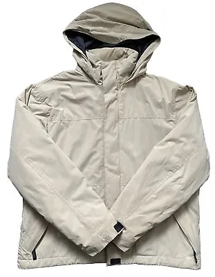 Buy DICKIES Mens Padded Jacket Size Large Beige Full Zip Rain Coat Fleece Lined • 17.99£