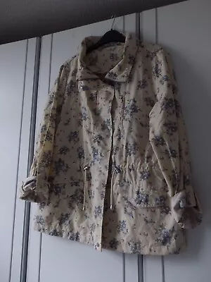 Buy George Cream Floral Spring/summer Jacket Unlined, Pockets Sz 14, Bust 38  Great • 5.99£