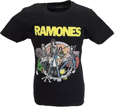 Buy Mens Black Official Ramones Cartoon T Shirt • 17.99£