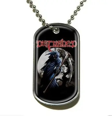 Buy DISTURBED Metal Dogtag Pendant And Chain • 9.99£