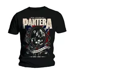 Buy Pantera Anniversary Shield Tshirt-black-small  Rock Metal Thrash Death Punk • 11.40£
