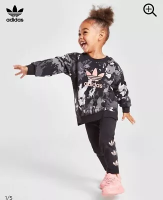 Buy Adidas Originals Girls/kids Black/pink Tie Dye Sweatshirt Logo Sport Y2k Cozy  • 9.50£