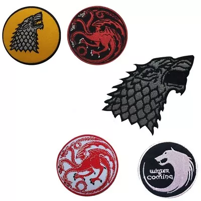 Buy Game Of Thrones Movie Logo Iron On Sew On Embroidered Applique For Clothes • 2.49£
