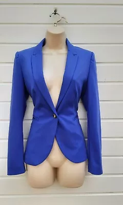 Buy Ladies Fitted Jacket,blue,smart,casual,40s,50s,90s Vintage Look,size 8 Uk App • 6.99£