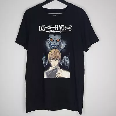 Buy Death Note Anime Graphic T-Shirt Size X-Large Black Short Sleeve  • 18.59£