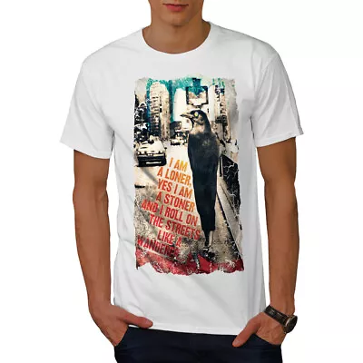 Buy Wellcoda Loner Stoner City Animal Mens T-shirt, Bird Graphic Design Printed Tee • 14.99£