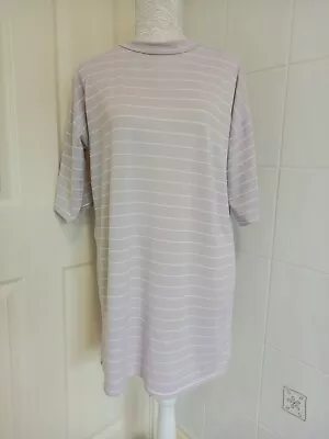 Buy Ladies Taupe Oversized Striped T-Shirt Dress By Pretty Little Thing Size UK 6 • 2£