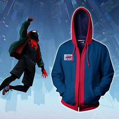 Buy Verse Miles Morales Cosplay Hoodie Spiderman Into The Spider Kids Jacket ❤️ • 14.98£