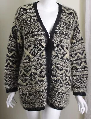Buy AMAZING Jones Hand Knit Sz PP Runs S M Funky Loopy Long Hair Wool Sweater Coat • 140.66£