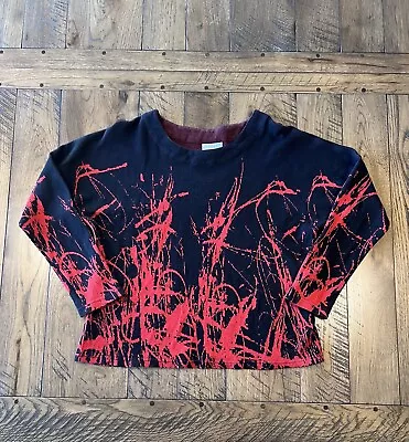 Buy Parsley & Sage Sweater Top Sz M Black Red Art To Wear Pullover Classy Work Wear • 21.78£