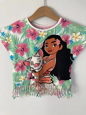 Buy 💗Disney’s Pocahontas Short Sleeve Tassel Top Girls Clothing Age 5-6 Years • 3.50£