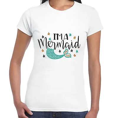 Buy Im A Mermaid - Ladies T Shirt -  Gift  Fun Swimming Beach Tee • 10.99£