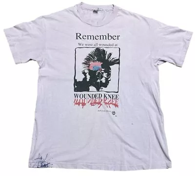 Buy Walk Across America 1992 Wounded Knee Vintage Single Stitch Lilac T Shirt L • 10£