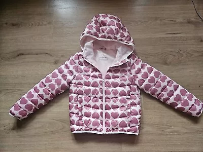 Buy Girl's Heart Print Lightweight Spring Hooded Jacket **5-6 Years**  • 4.50£