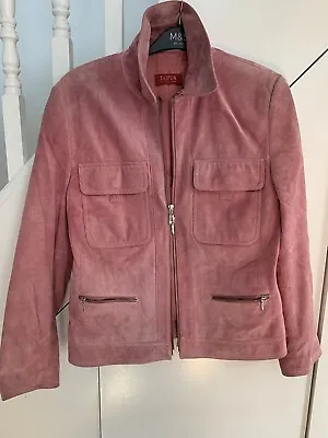 Buy Woman’s Suede Leather Jacket - Sore Pink - Size 14 • 25£