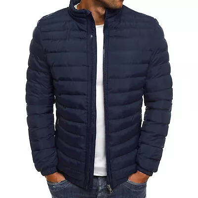 Buy Puffer Jacket Long Sleeve Stand Collar Zipper Pockets Parka Jacket Winter • 25.05£