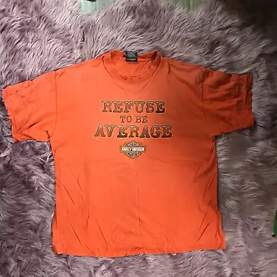 Buy Harley Davidson Motorcycle Refuse To Be Average 90s T Shirt Size XXL Made In USA • 10.40£