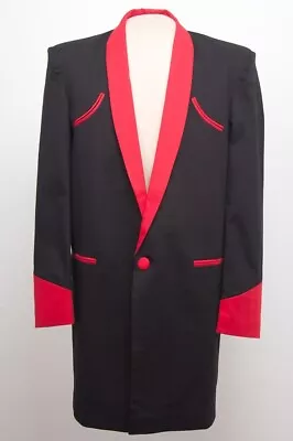 Buy Teddy Boy Drape Jacket .black With Red Velvet Roll Collar Size 38  Rock'n'roll . • 195£