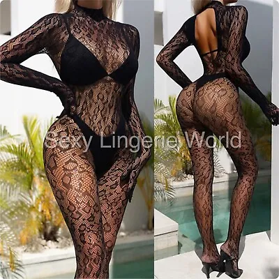 Buy Valentines Overall Body Stocking Full Bodysuit Lingerie Closed Crotch Babydoll V • 11.69£