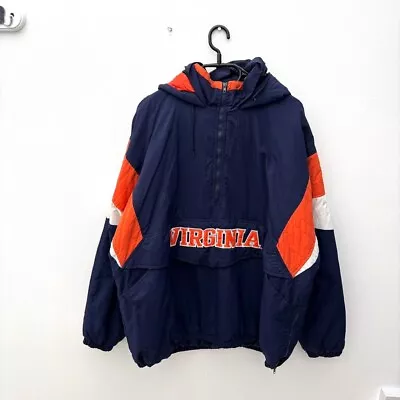 Buy Vintage Starter Virginia Cavaliers Blue Puffer Jacket XL Pullover NCAA • 29.99£