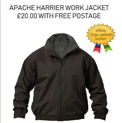 Buy Apache Workwear Harrier Fleece Lined Water Repellent Bomber Jacket Black M & L • 24.95£