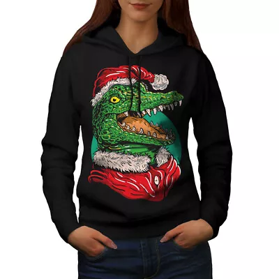 Buy Wellcoda Christmas Crocodile Womens Hoodie, Santa Casual Hooded Sweatshirt • 28.99£