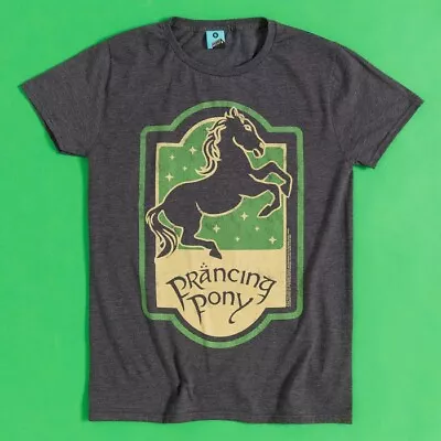 Buy Official Lord Of The Rings Prancing Pony Charcoal T-Shirt : M,L,XL,XXL,3XL • 19.99£